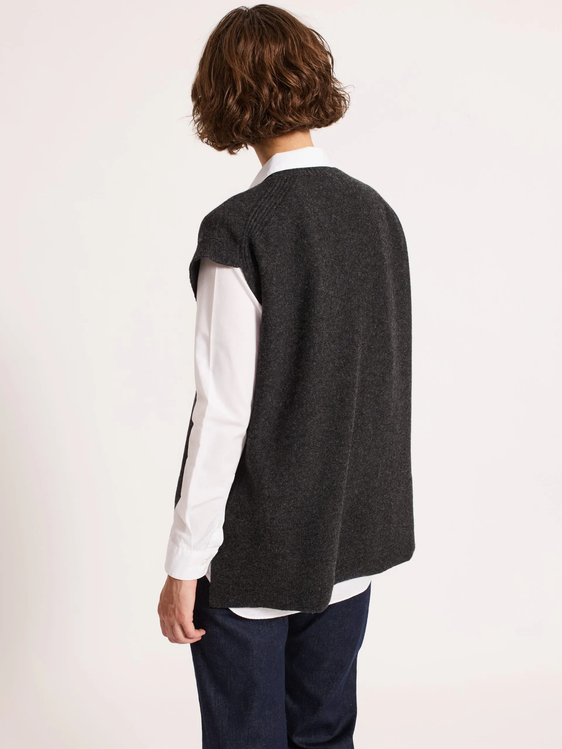 Boxy Wool Slipover Charcoal