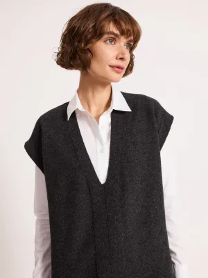 Boxy Wool Slipover Charcoal