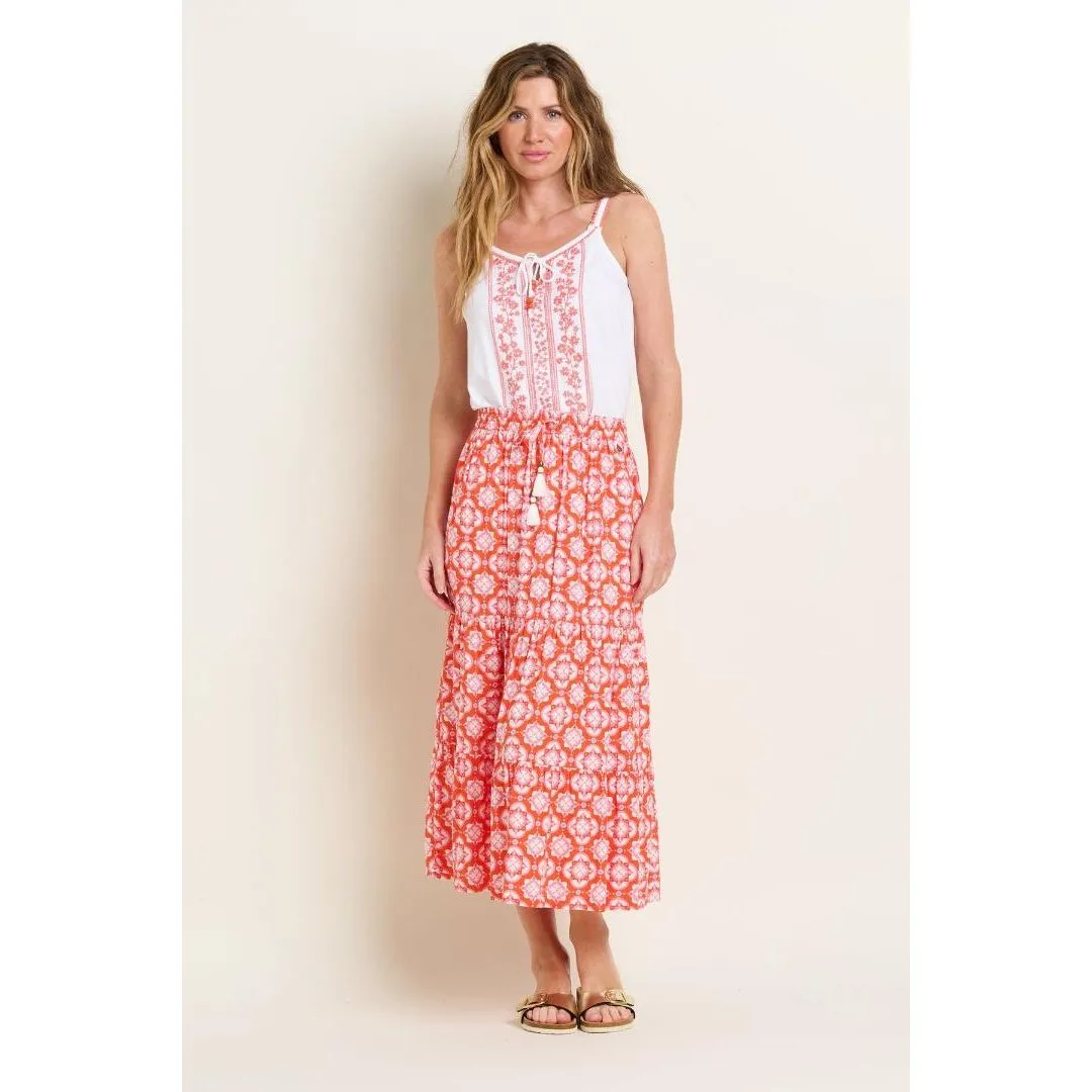 Brakeburn Moroccan Tile Skirt - Coral