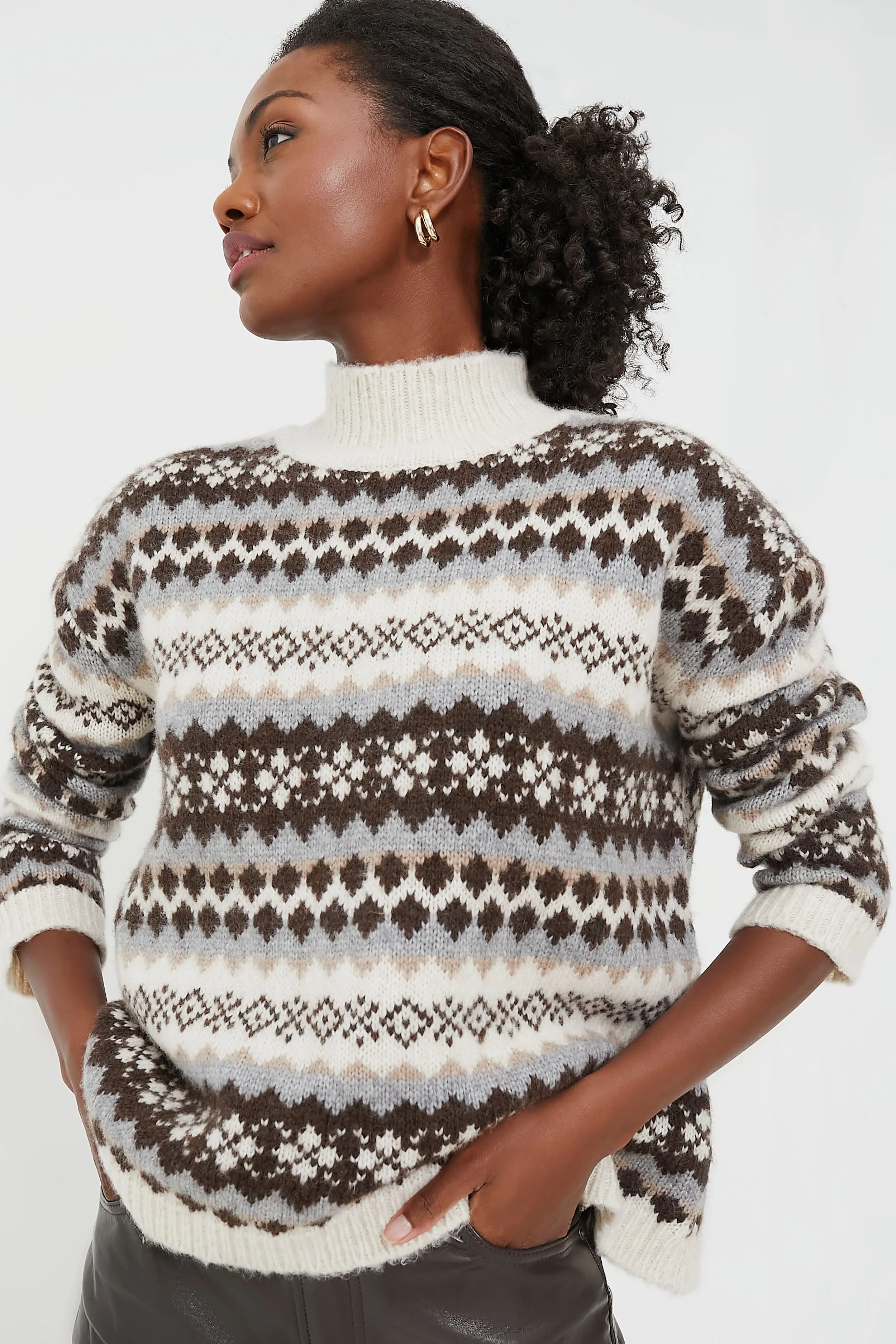 Brown and Grey Fair Isle Loch Sweater