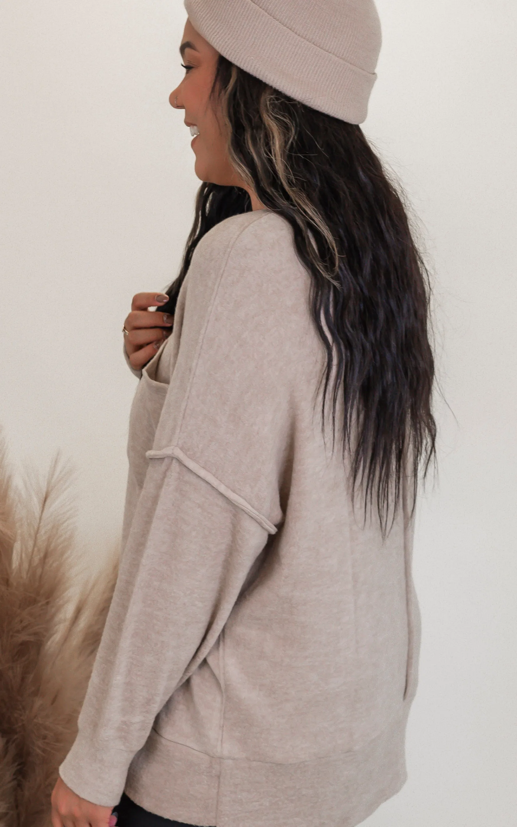 Brushed Melange Drop Shoulder Oversized Sweater | Zenana - Final Sale