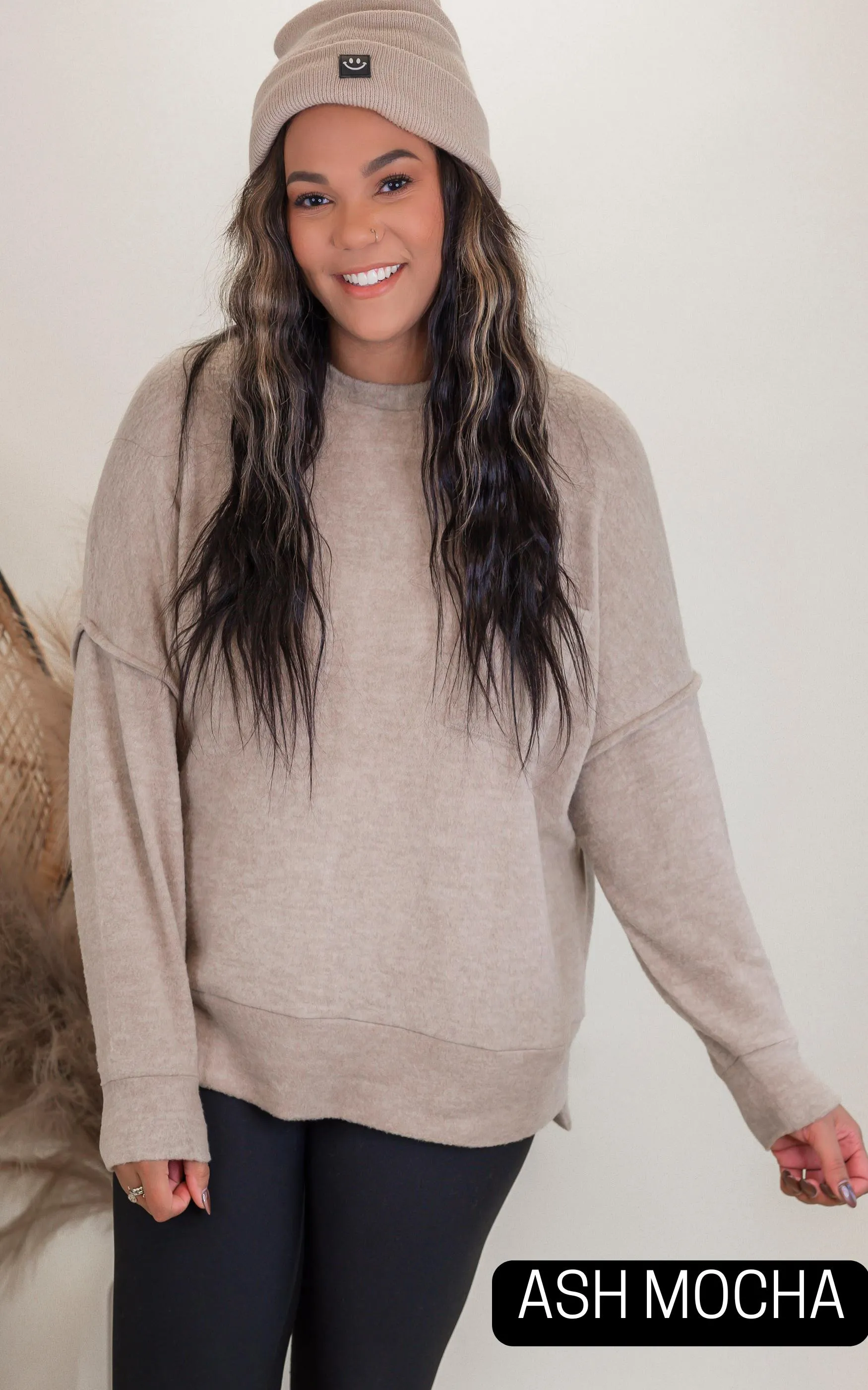 Brushed Melange Drop Shoulder Oversized Sweater | Zenana - Final Sale