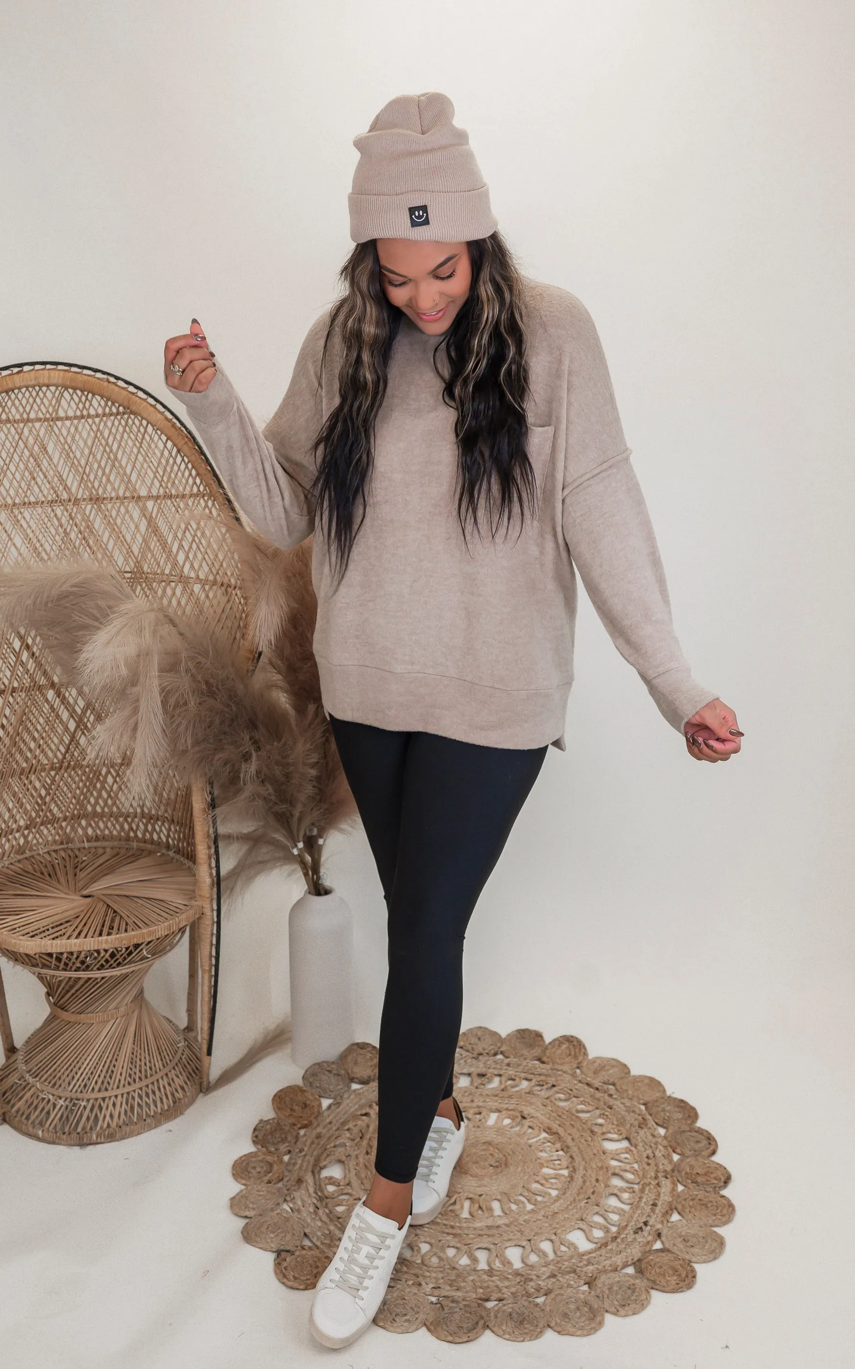 Brushed Melange Drop Shoulder Oversized Sweater | Zenana - Final Sale