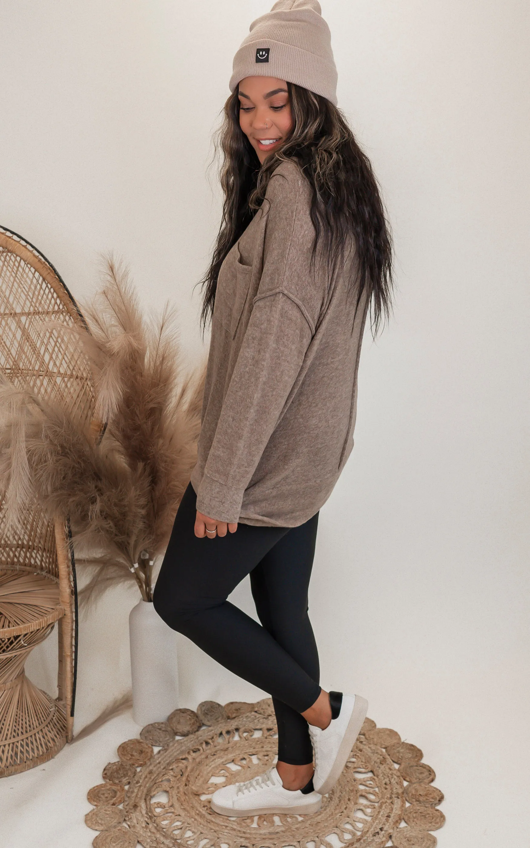 Brushed Melange Drop Shoulder Oversized Sweater | Zenana - Final Sale