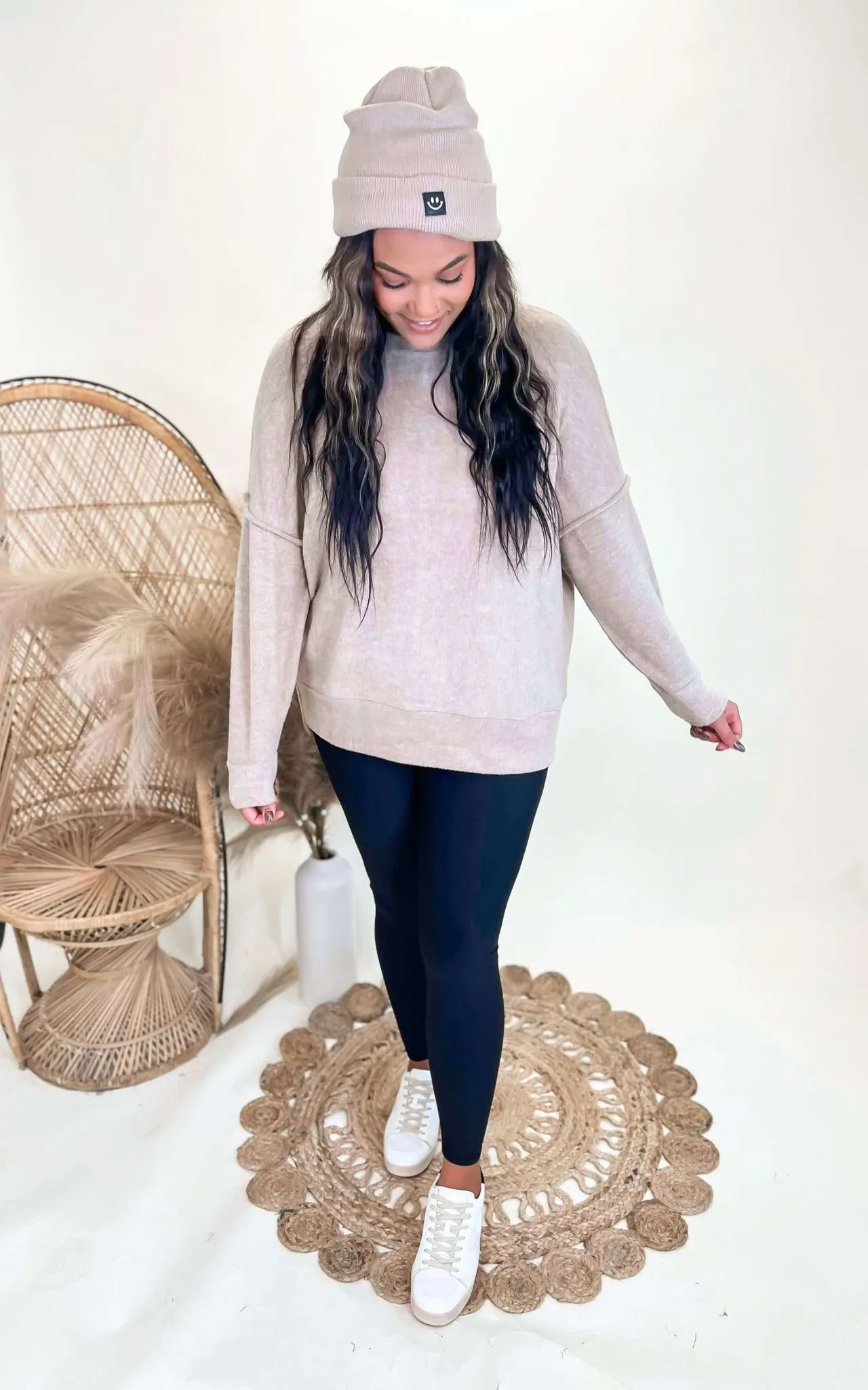 Brushed Melange Drop Shoulder Oversized Sweater | Zenana - Final Sale