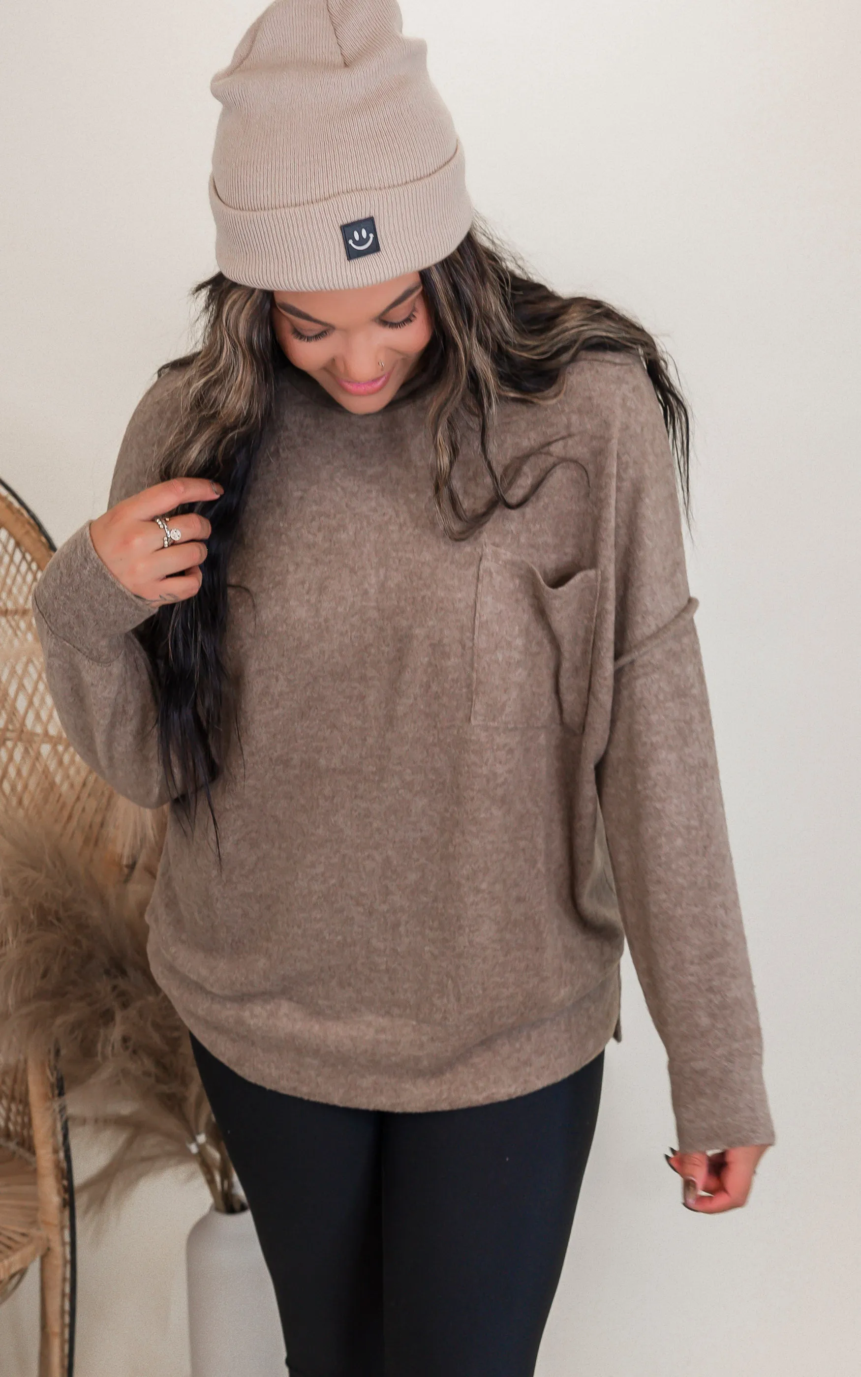 Brushed Melange Drop Shoulder Oversized Sweater | Zenana - Final Sale