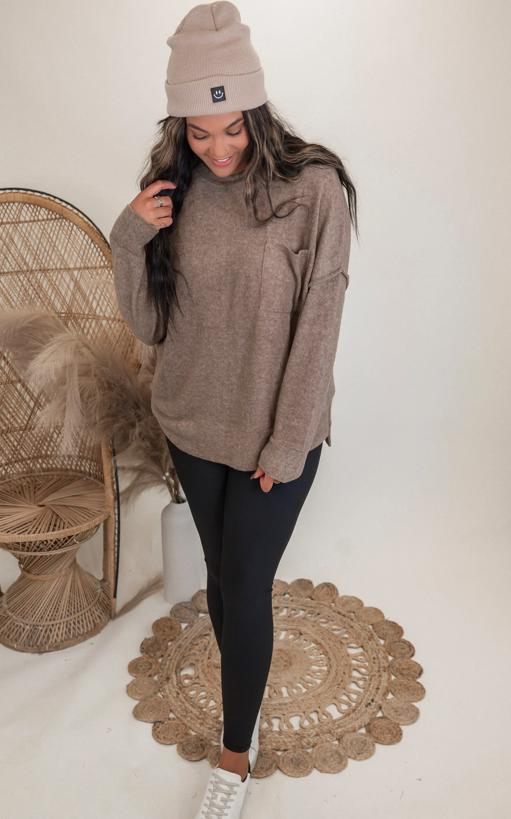 Brushed Melange Drop Shoulder Oversized Sweater | Zenana - Final Sale