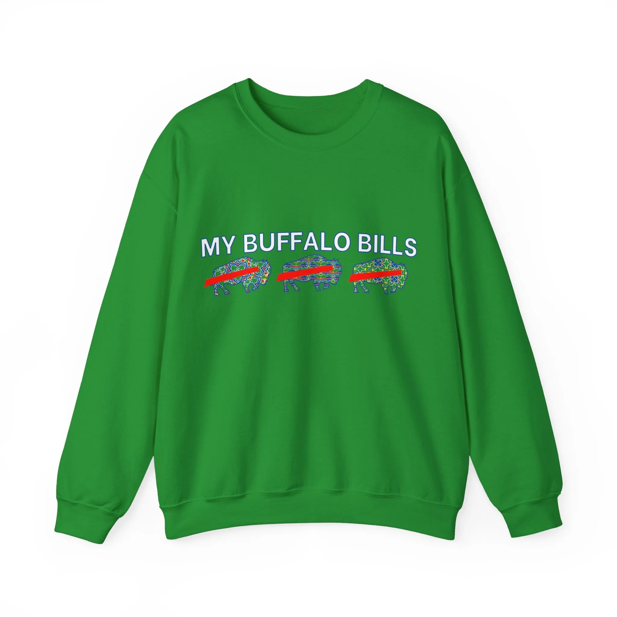 Buffalo Football Mash Up Unisex Heavy Blend™ Crewneck Sweatshirt