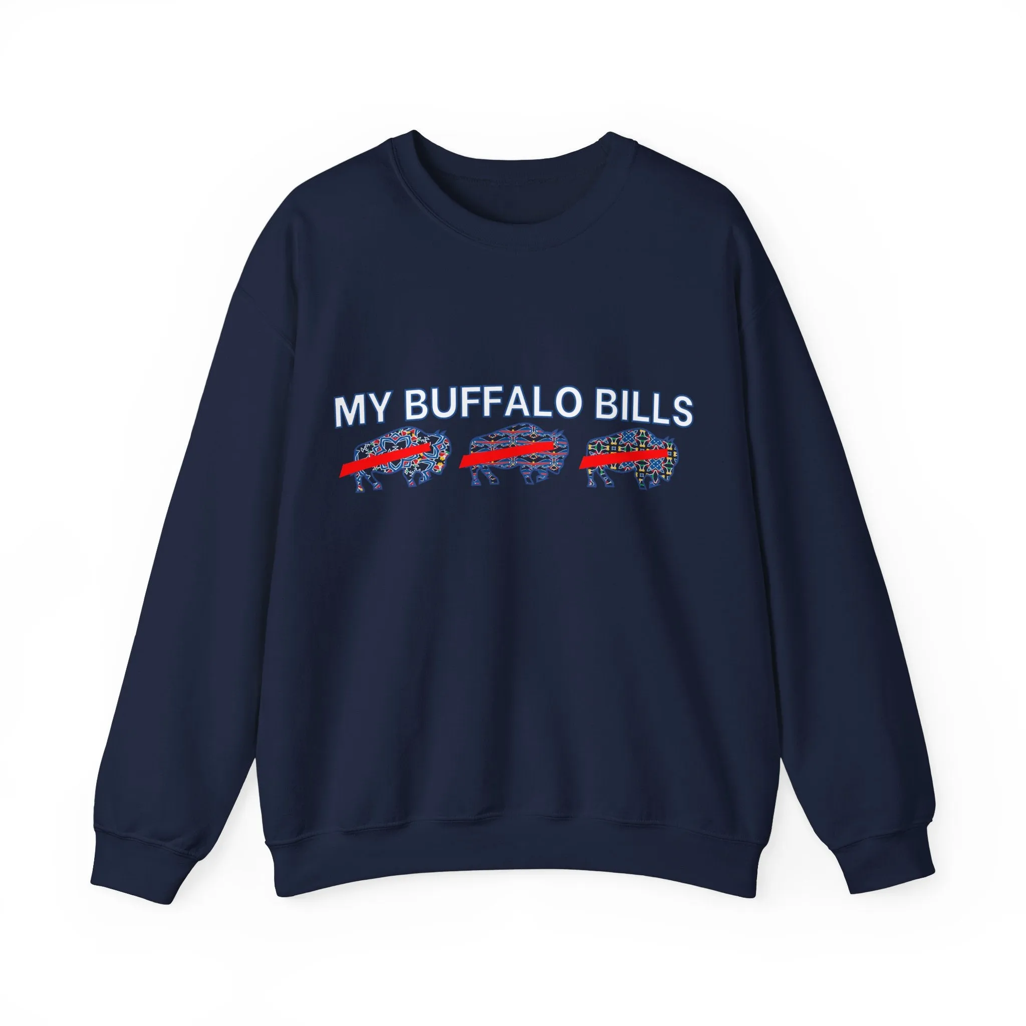 Buffalo Football Mash Up Unisex Heavy Blend™ Crewneck Sweatshirt