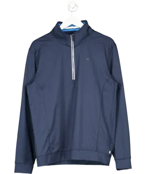 Calvin Klein Blue Piped Classic 1/2 Zip Golf Sweater UK L