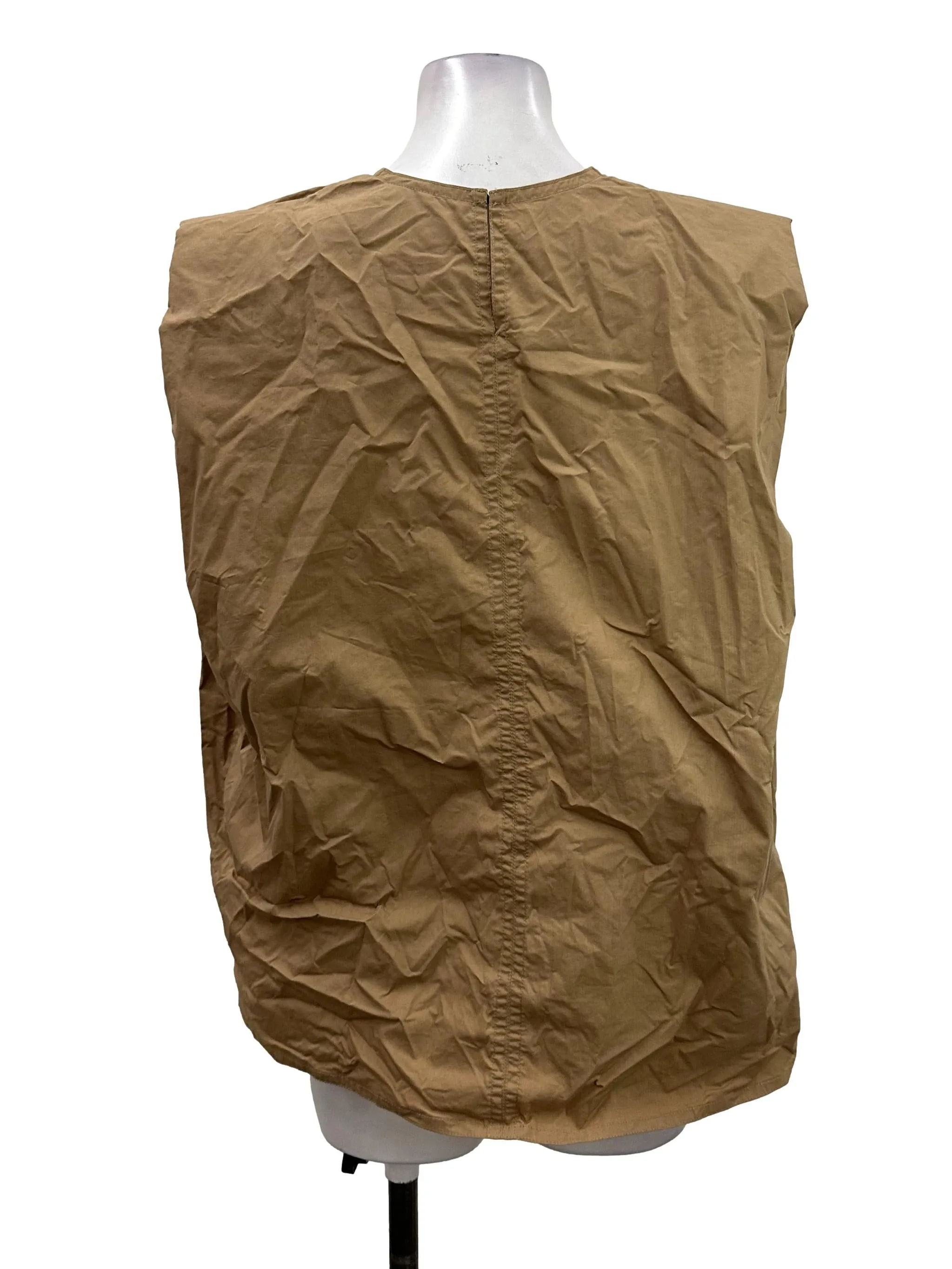 Camel Brown Sleeveless Boxy Top