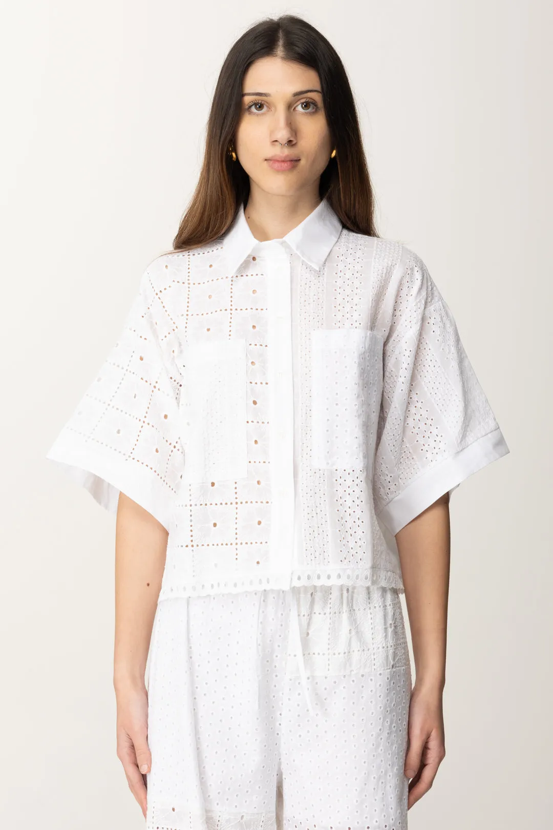 Camicia Boxy In Sangallo
