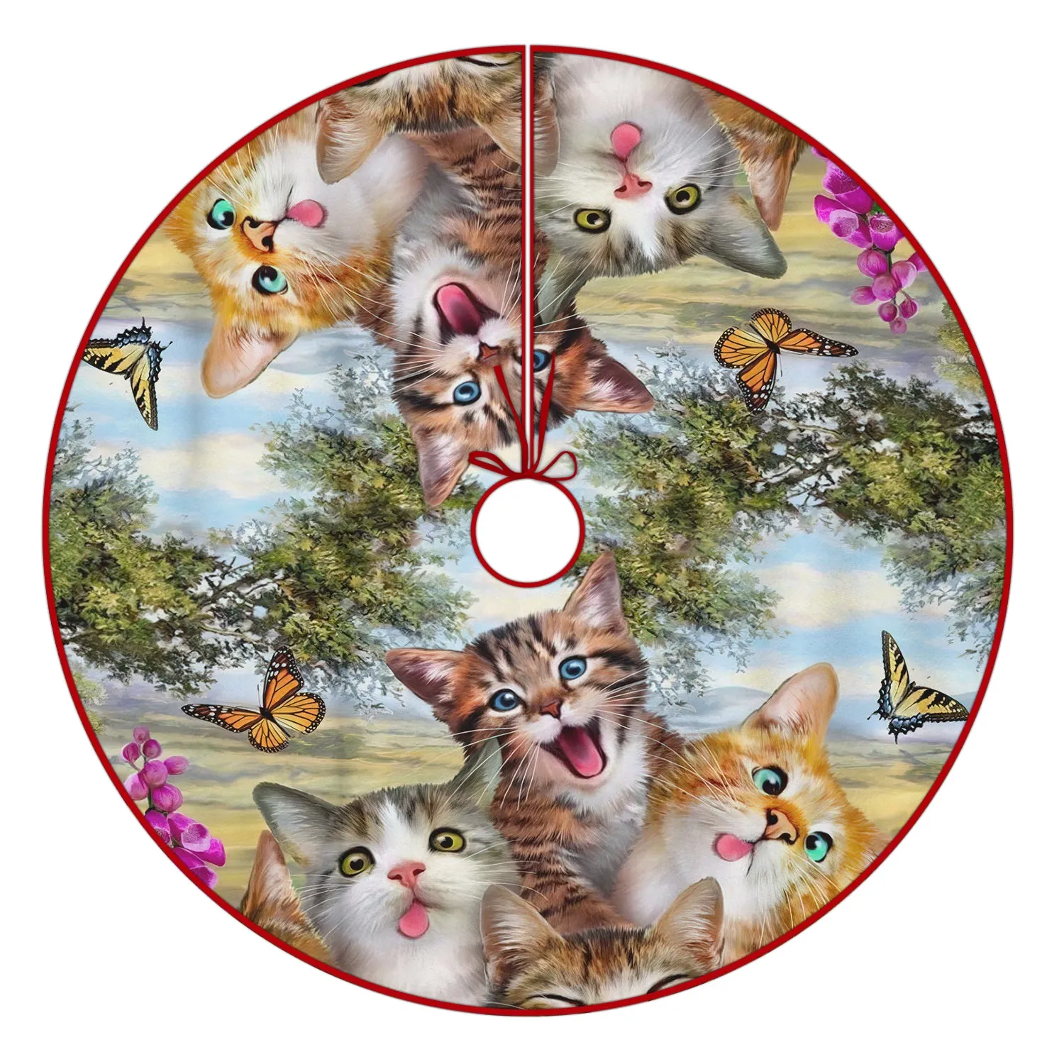 Cat Christmas Tree Skirt - Fuly26