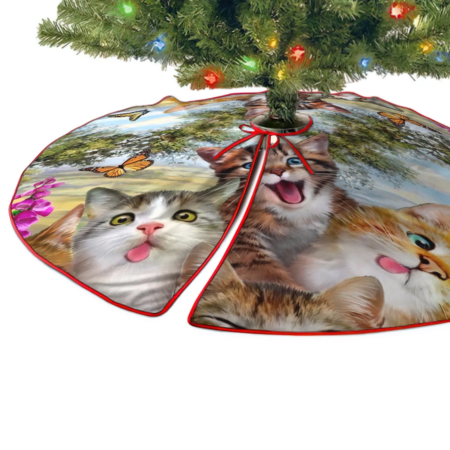 Cat Christmas Tree Skirt - Fuly26