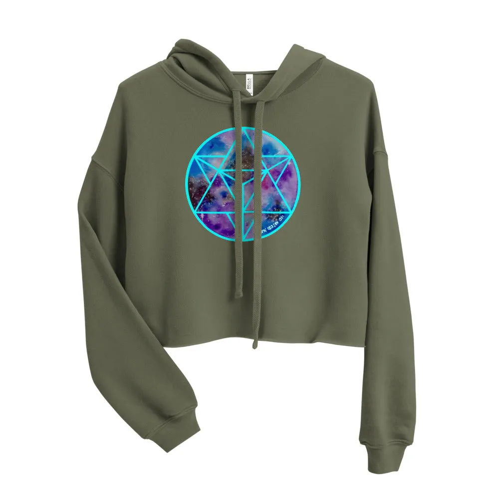 Celestial Merkabah (CYAN) Cropped Hoodie