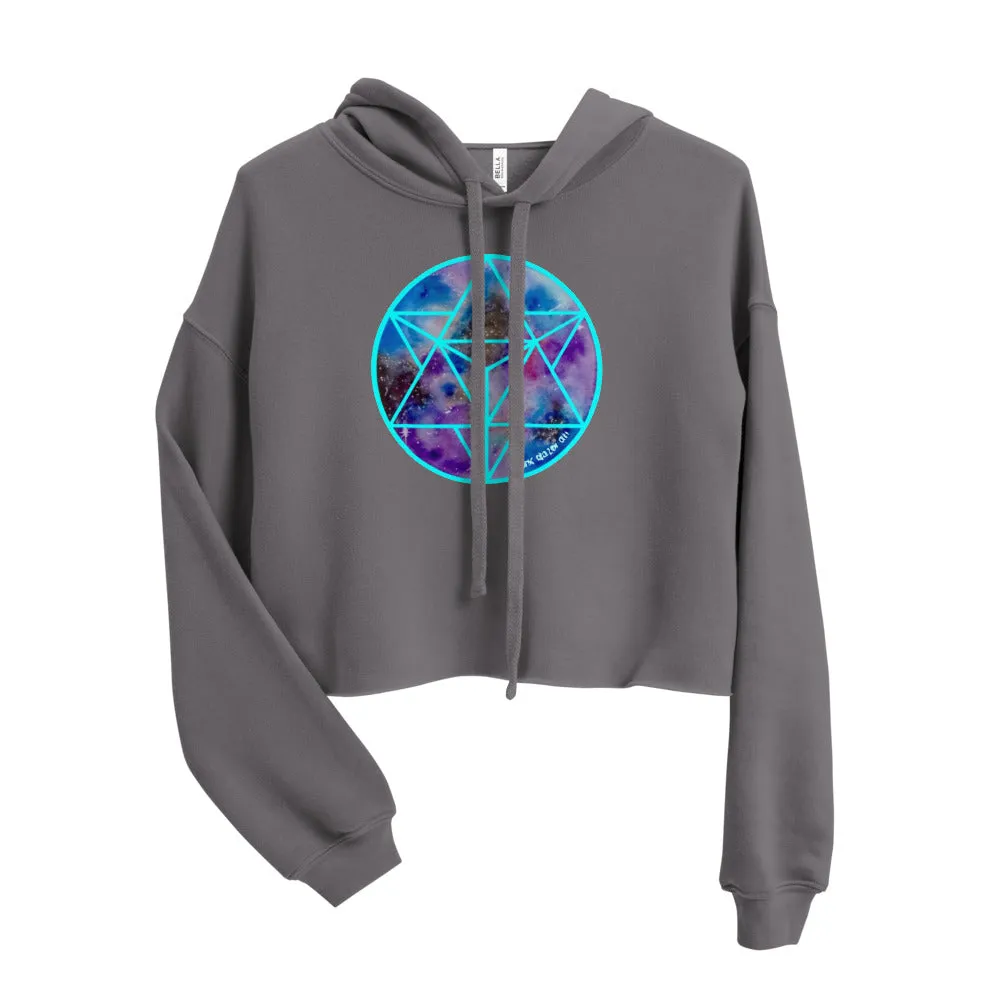 Celestial Merkabah (CYAN) Cropped Hoodie