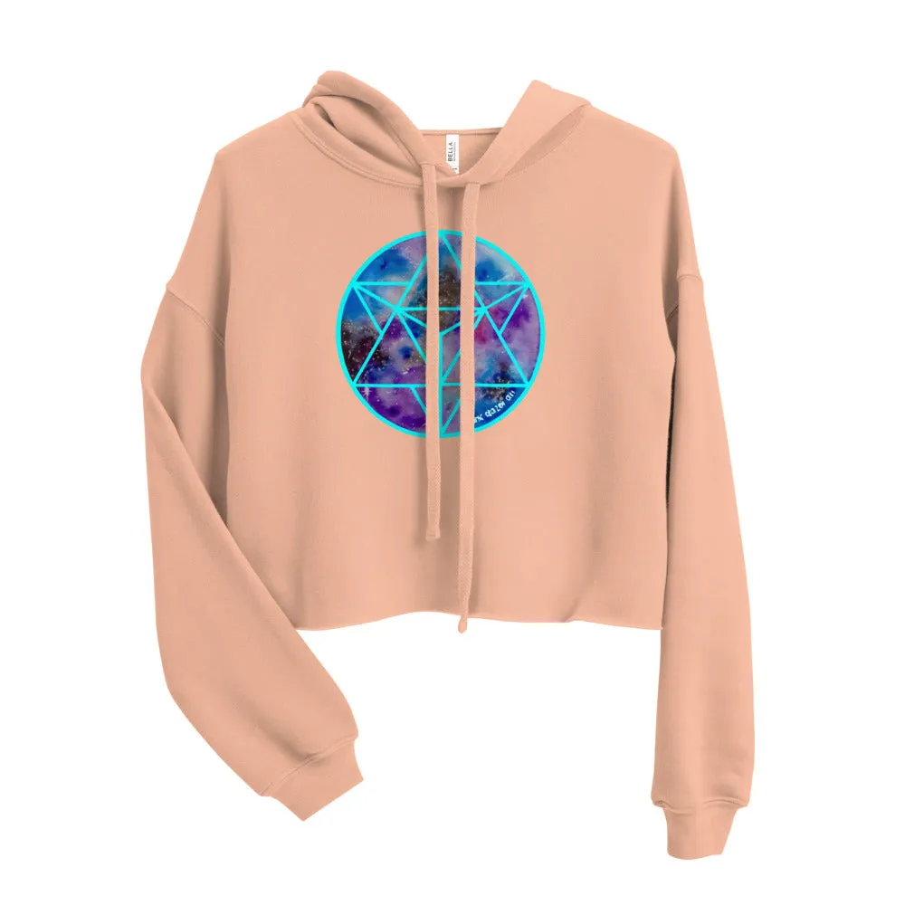 Celestial Merkabah (CYAN) Cropped Hoodie