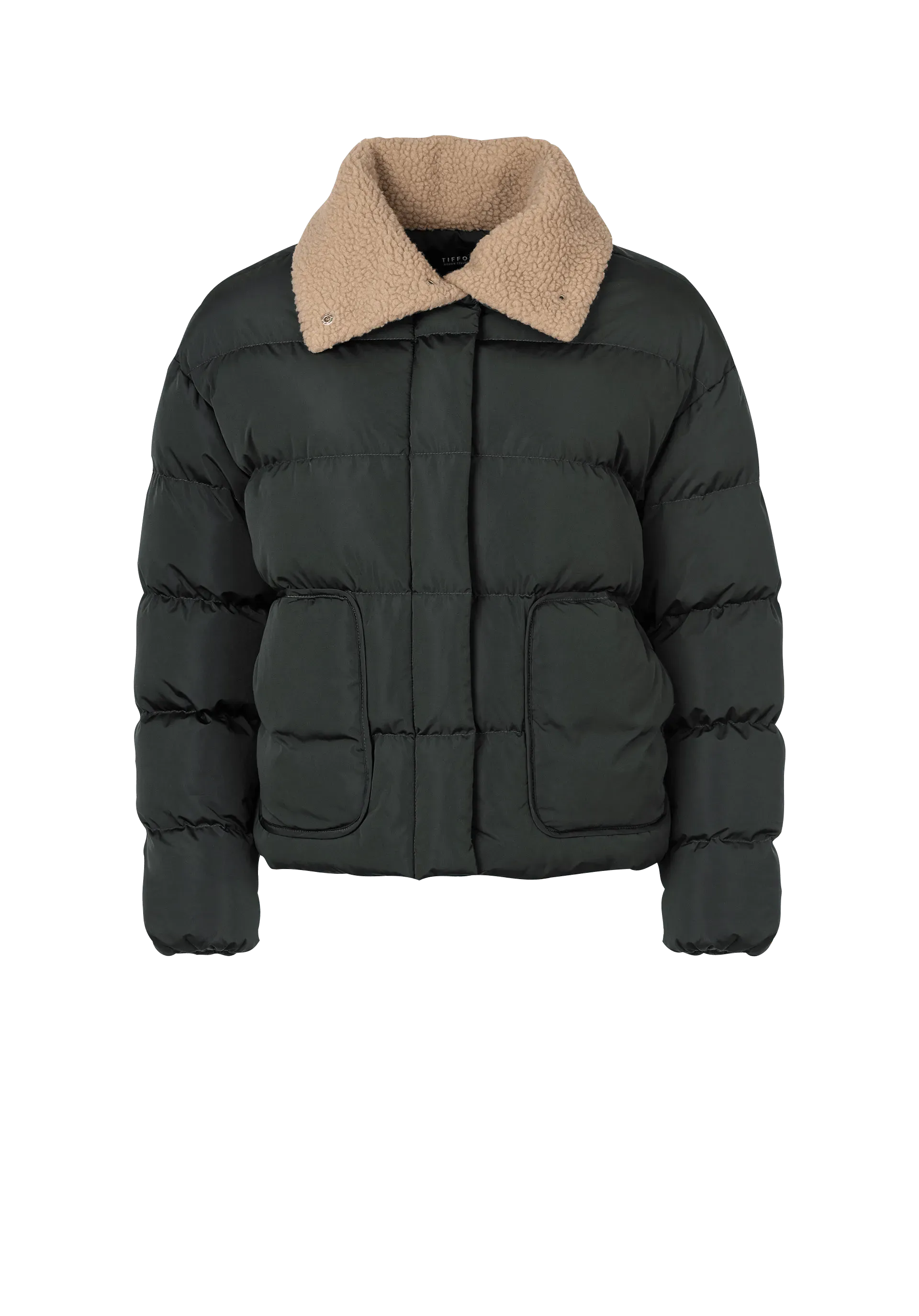 Chaqueta Boxy con Cuello Pelo Crash