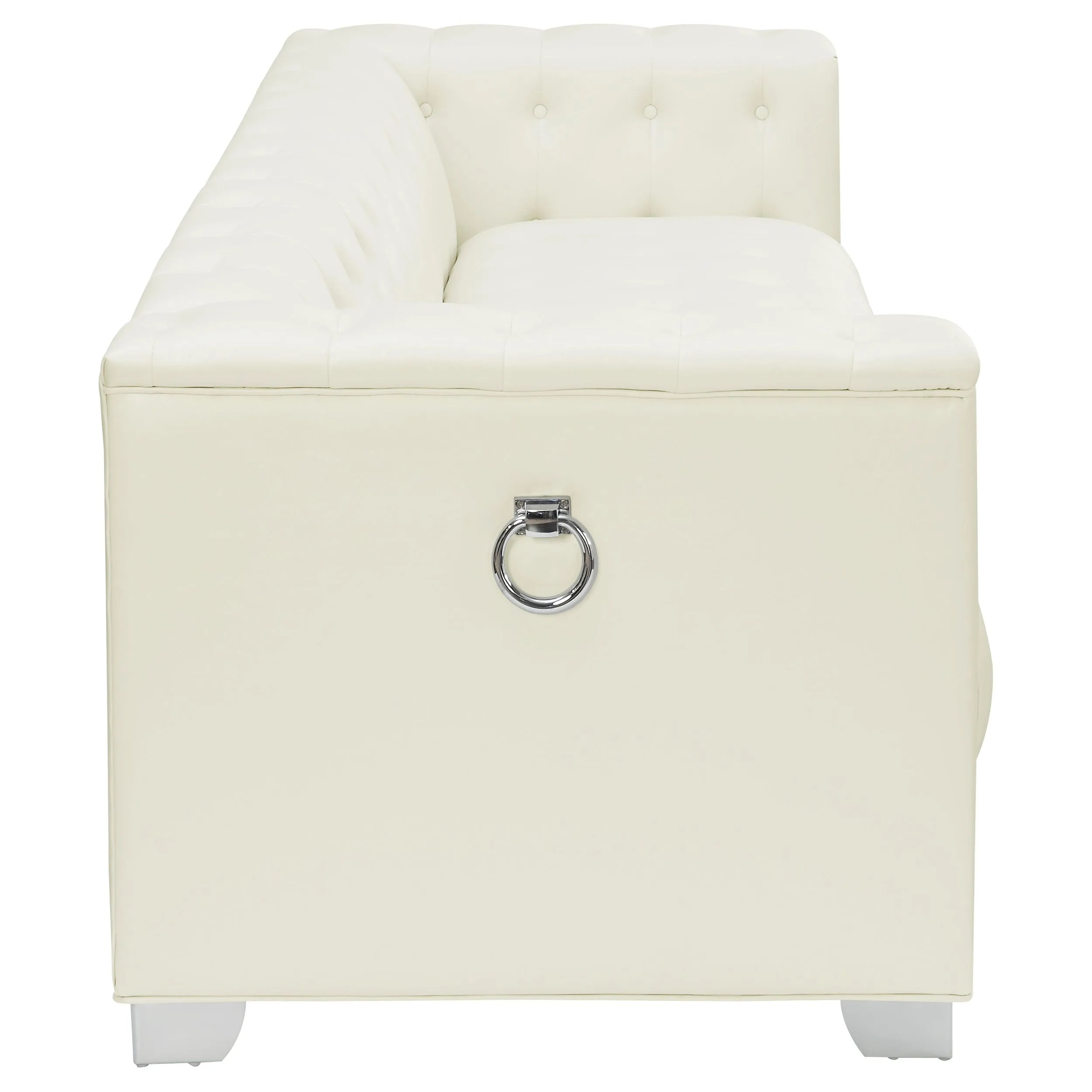 Chaviano Upholstered Track Arm Sofa Pearl White