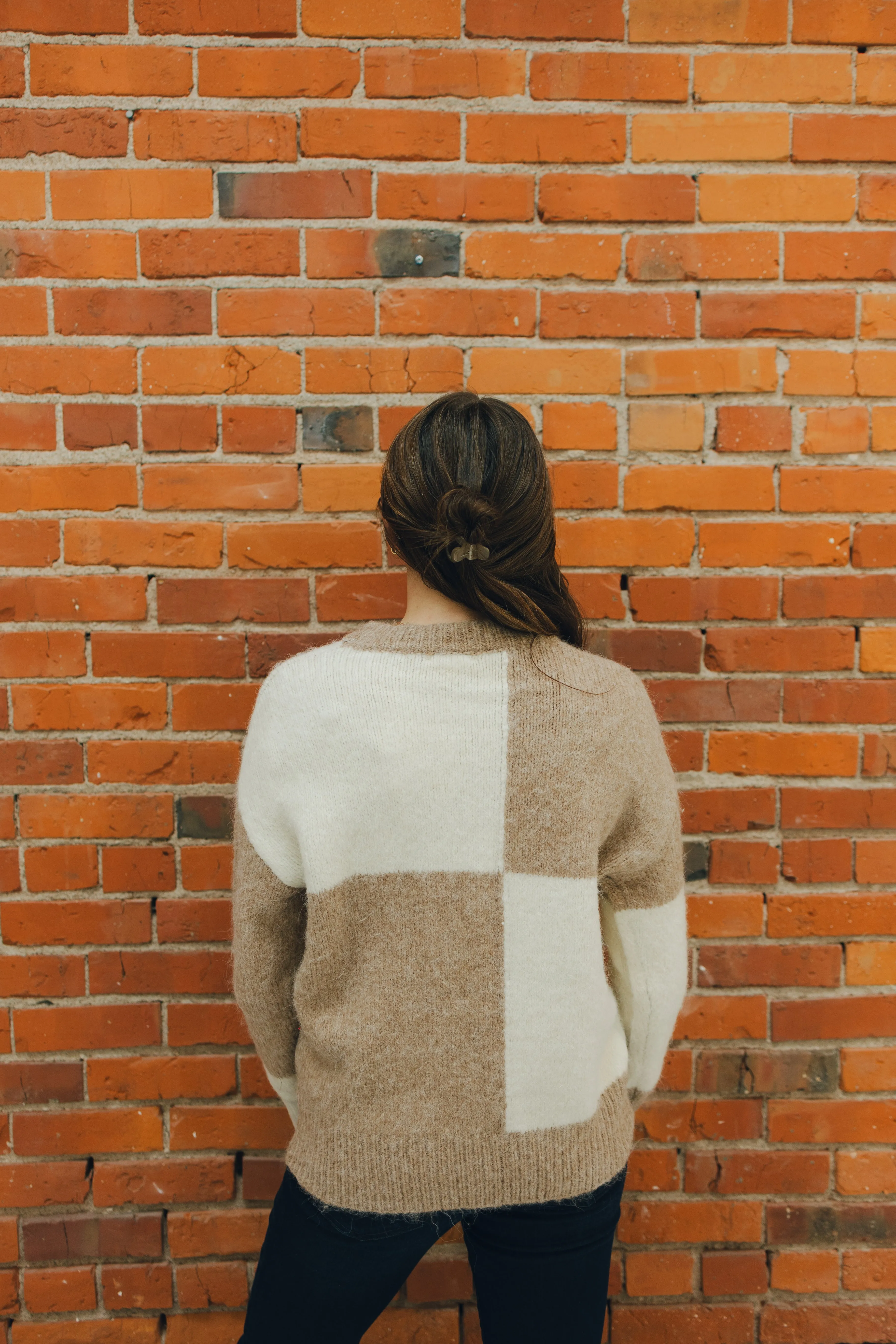 Check Pattern Sweater Top