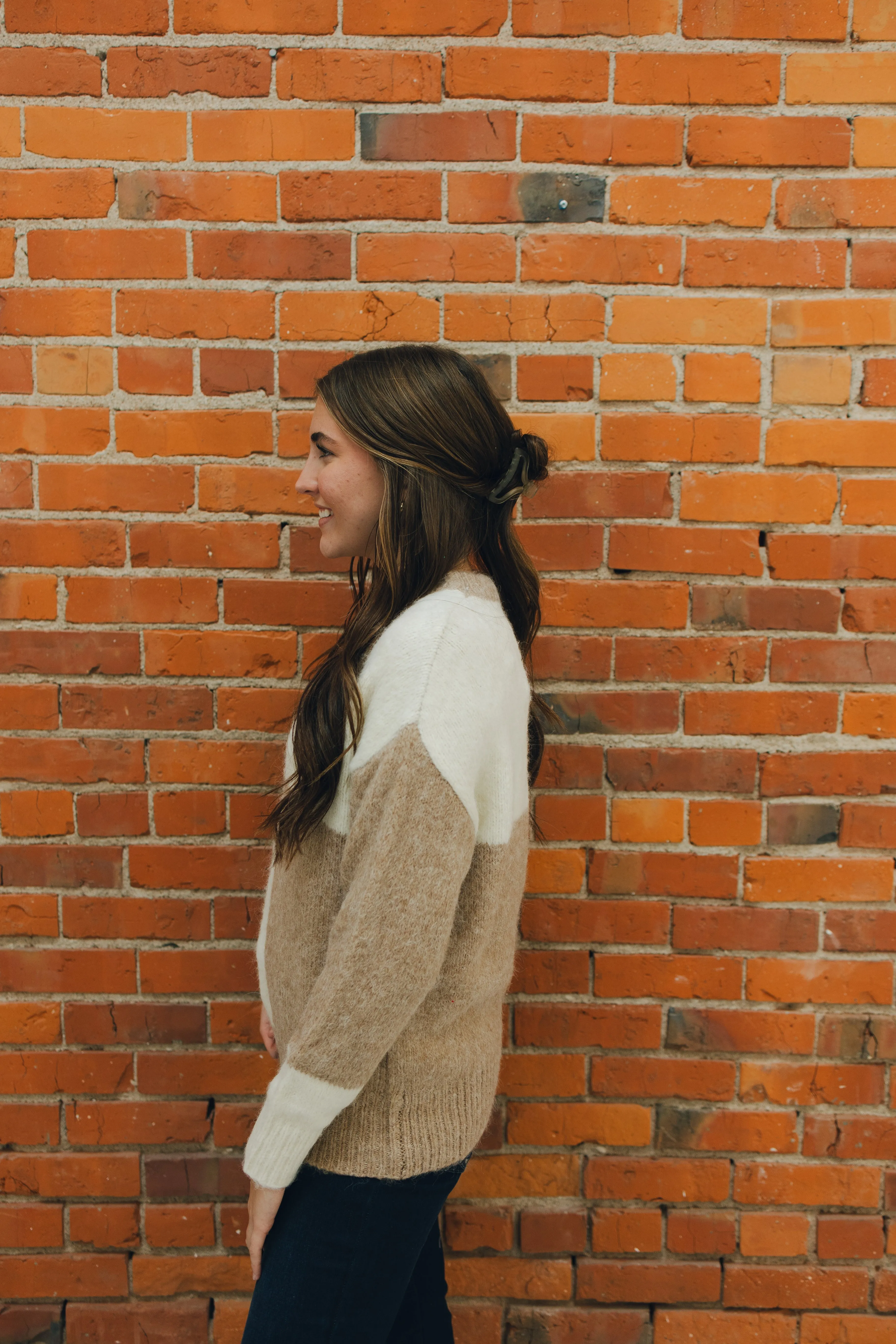 Check Pattern Sweater Top