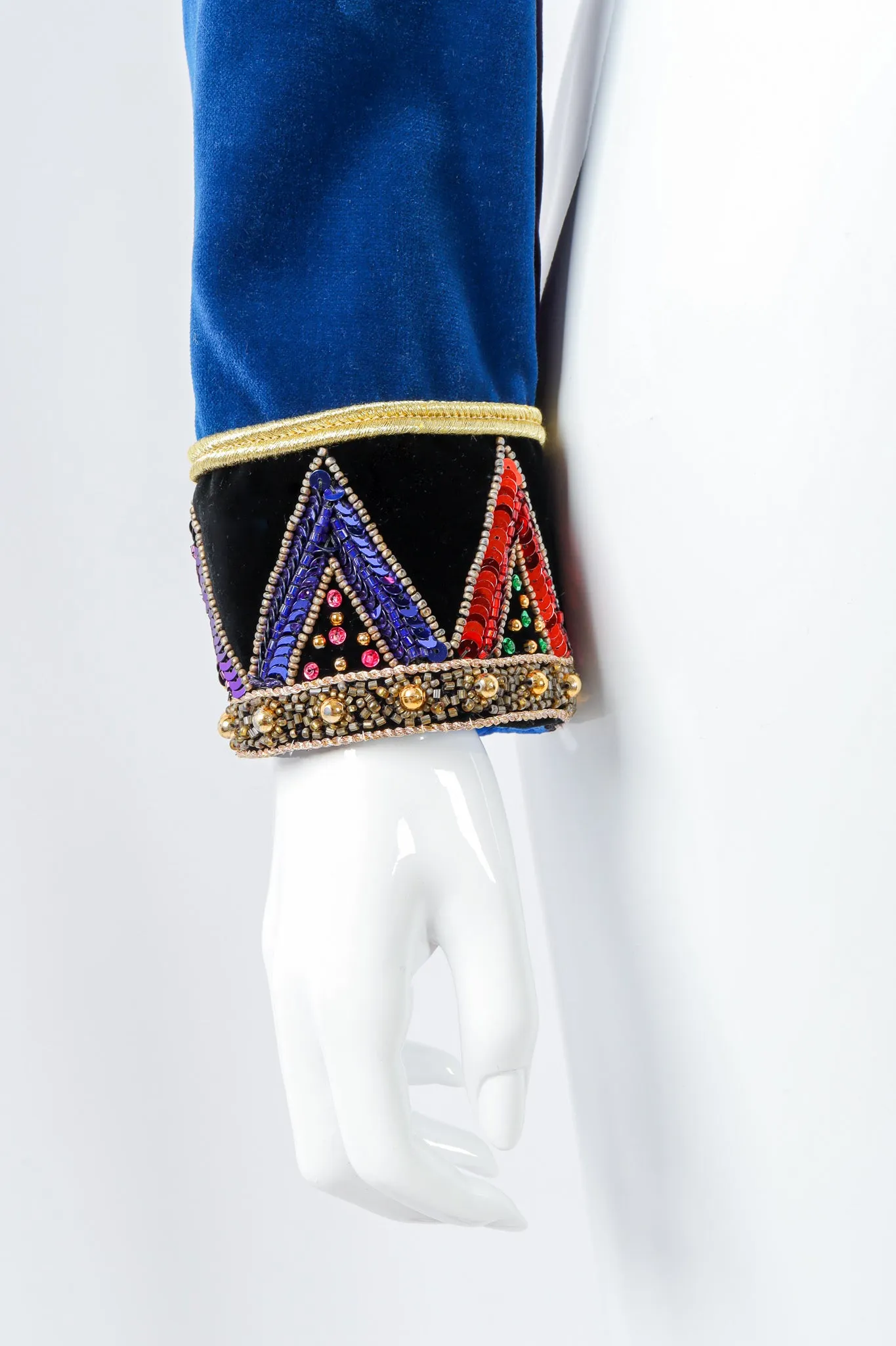 Chevron Sequined Velvet Boxy Jacket
