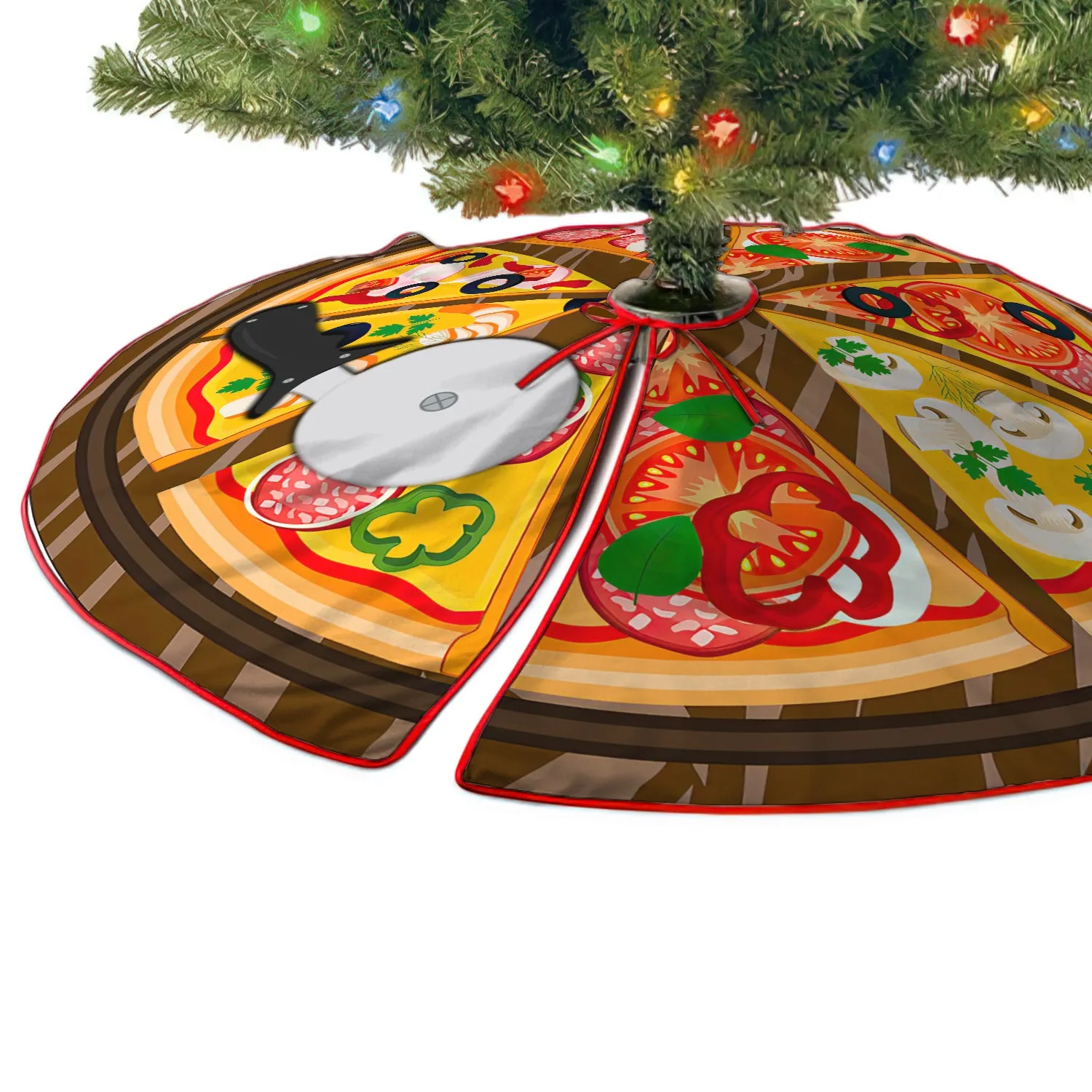 Christmas Tree Skirt - Pizza - Fuly16