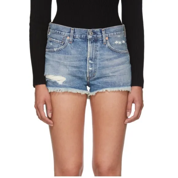 Citizens of Humanity Blue Danielle Cut-Off Shorts Premium Vintage 31