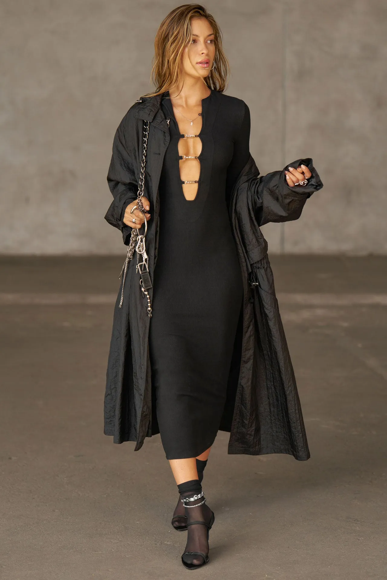 Clasp Midi Dress