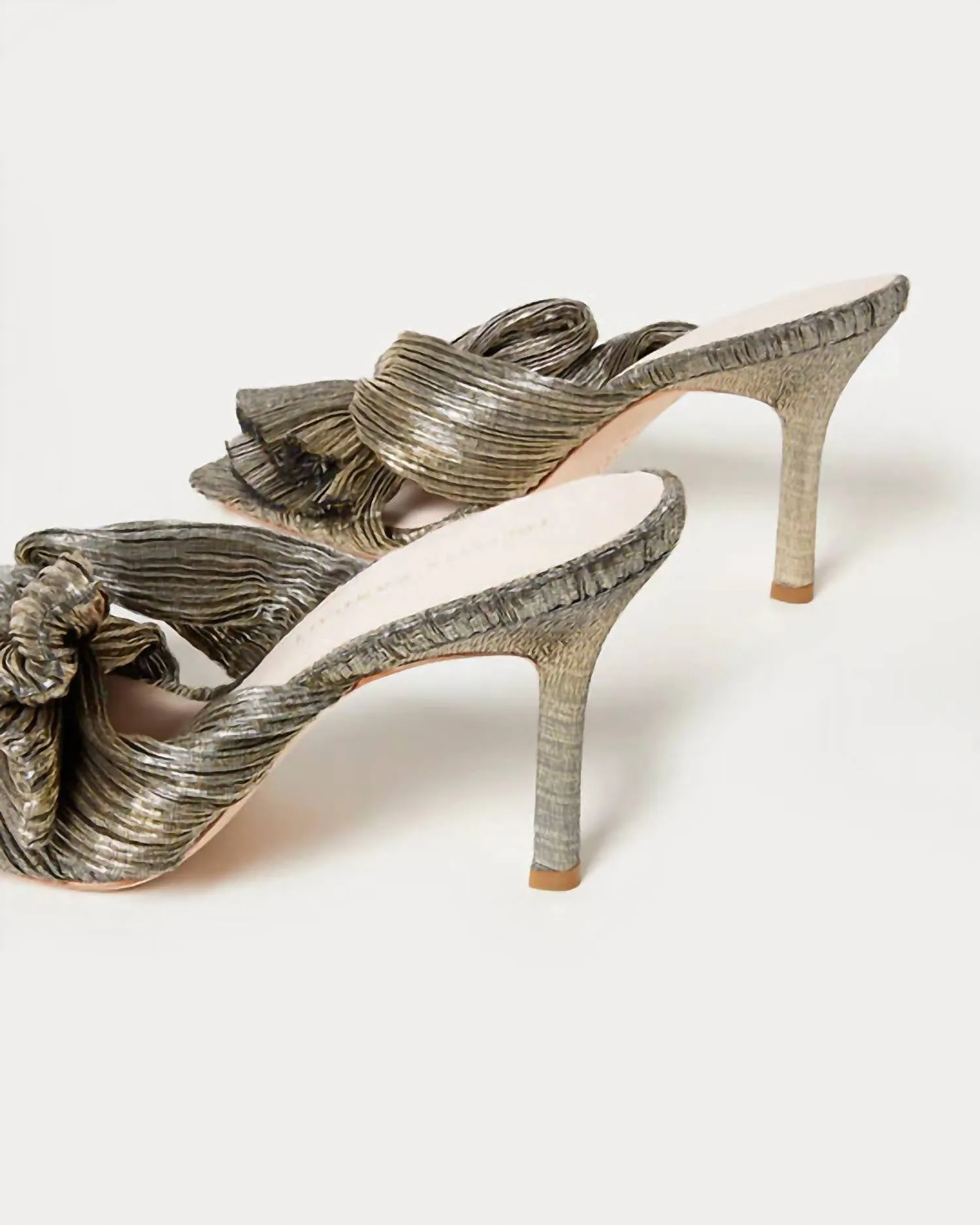 Claudia Pleated Bow Mule Sandal
