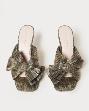 Claudia Pleated Bow Mule Sandal