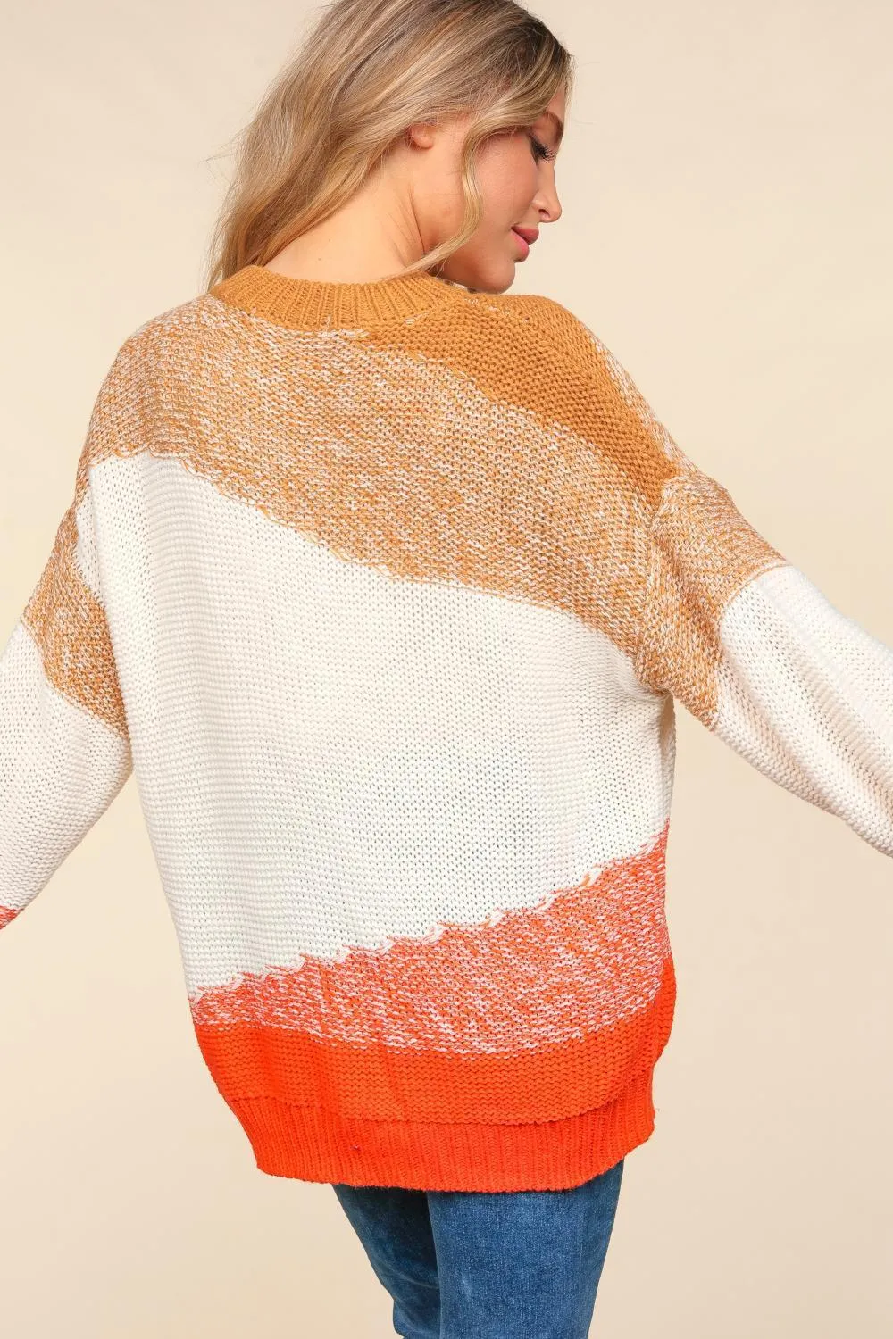 Color Block Oversized Knit Sweater