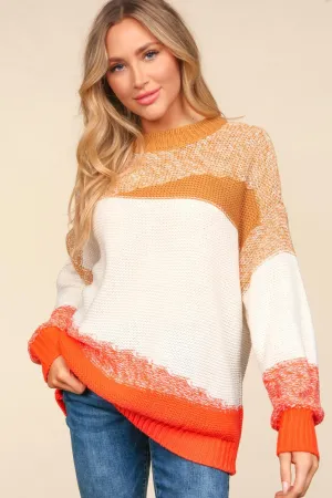 Color Block Oversized Knit Sweater