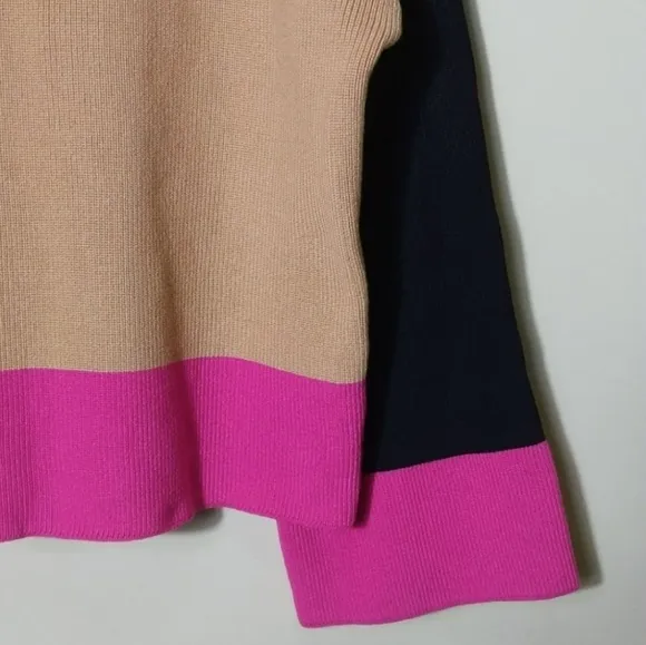 Colorblock Oversized Boxy Sweater by Dee elly Wide Sleeve Crew Neck Size Medium