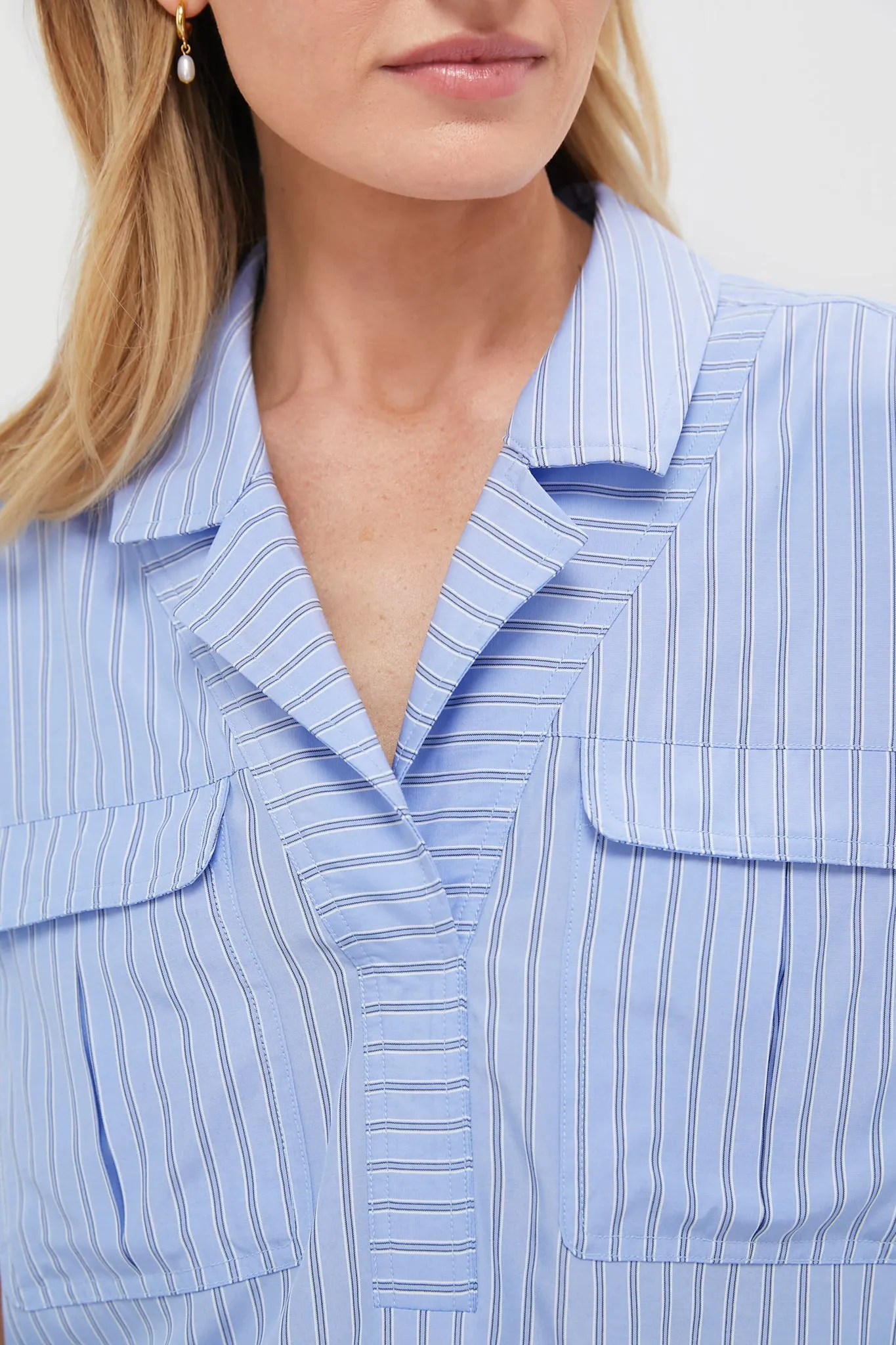 Cornflower Blue Stripe Scottie Shirt