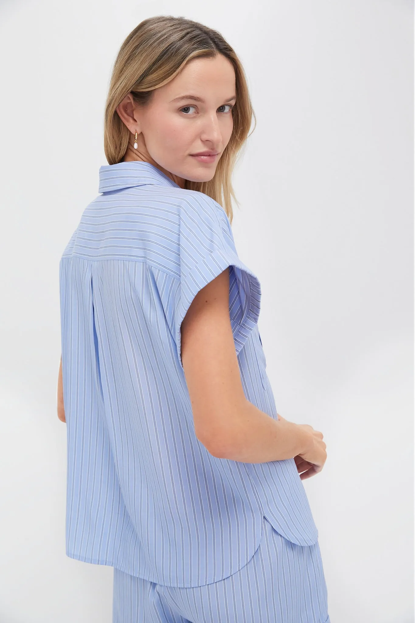 Cornflower Blue Stripe Scottie Shirt