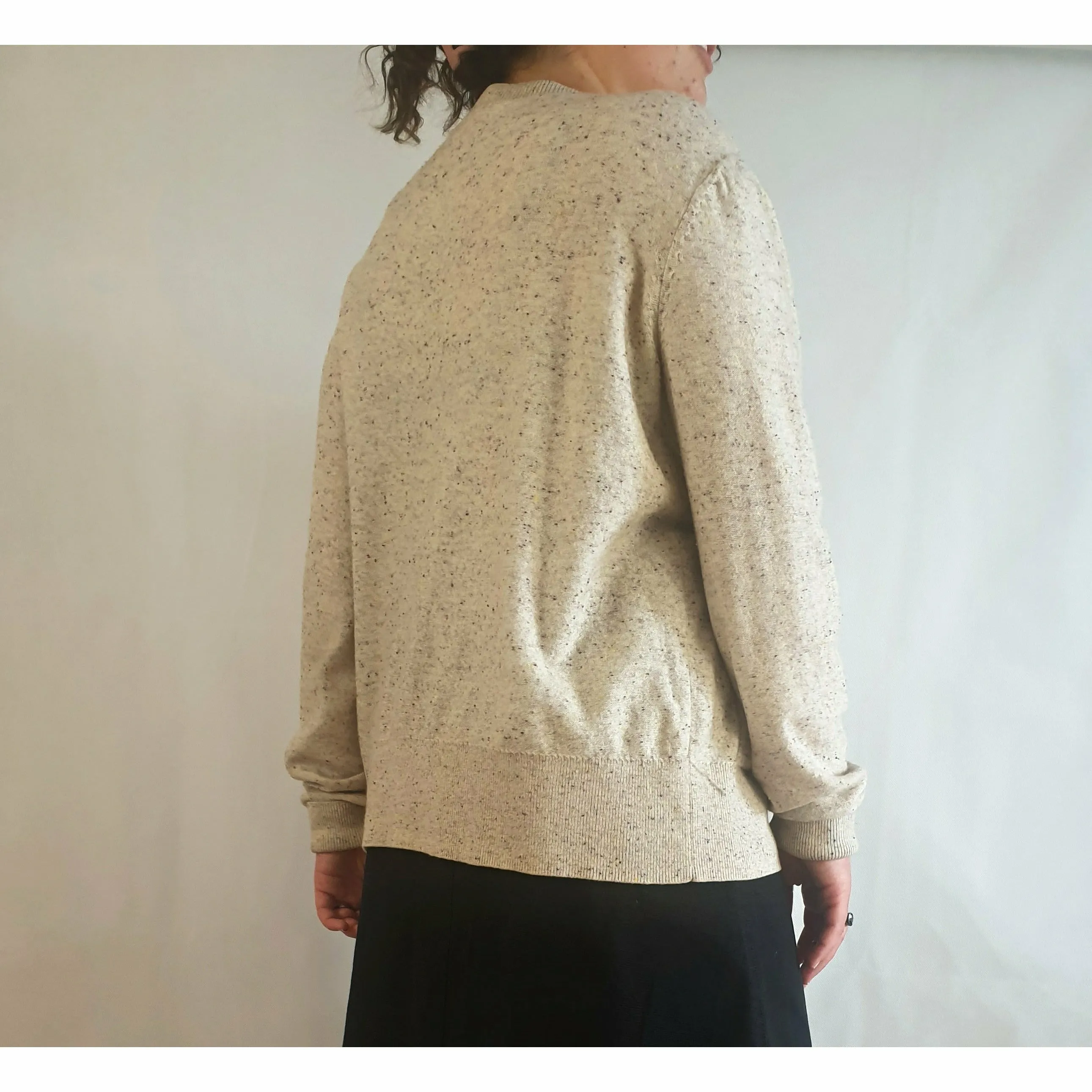 Cos 100% wool natural coloured cardigan with flecks size L (best fits 14)