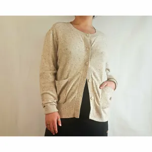 Cos 100% wool natural coloured cardigan with flecks size L (best fits 14)