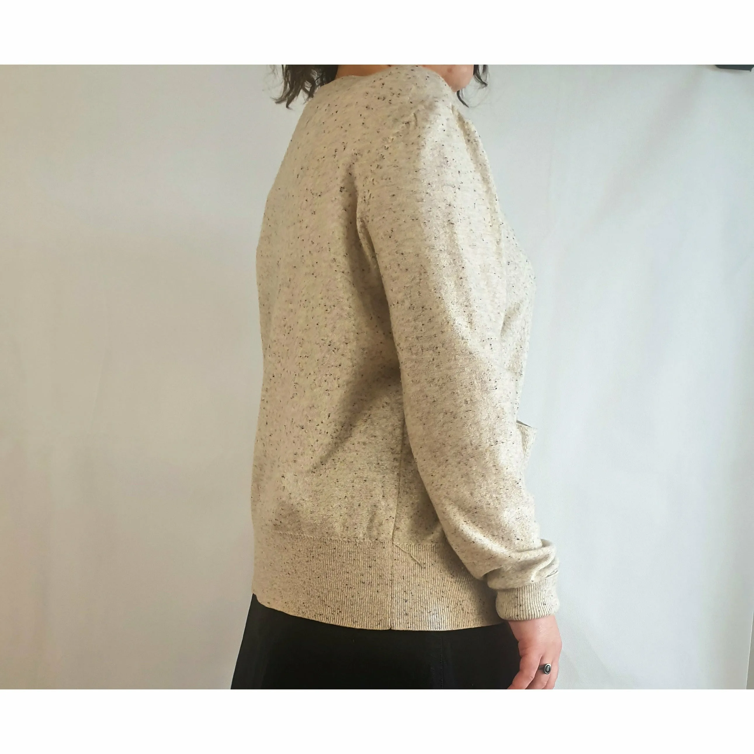 Cos 100% wool natural coloured cardigan with flecks size L (best fits 14)