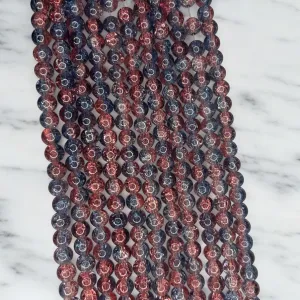 Crackle Beads 8mm - Light Blue & Peach