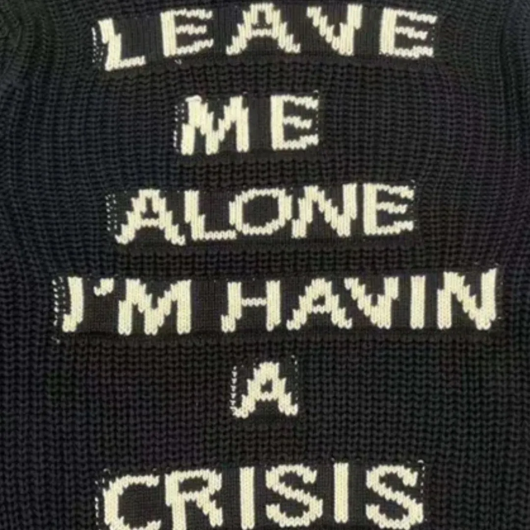 Crisis Knit Hoodie Sweater Black