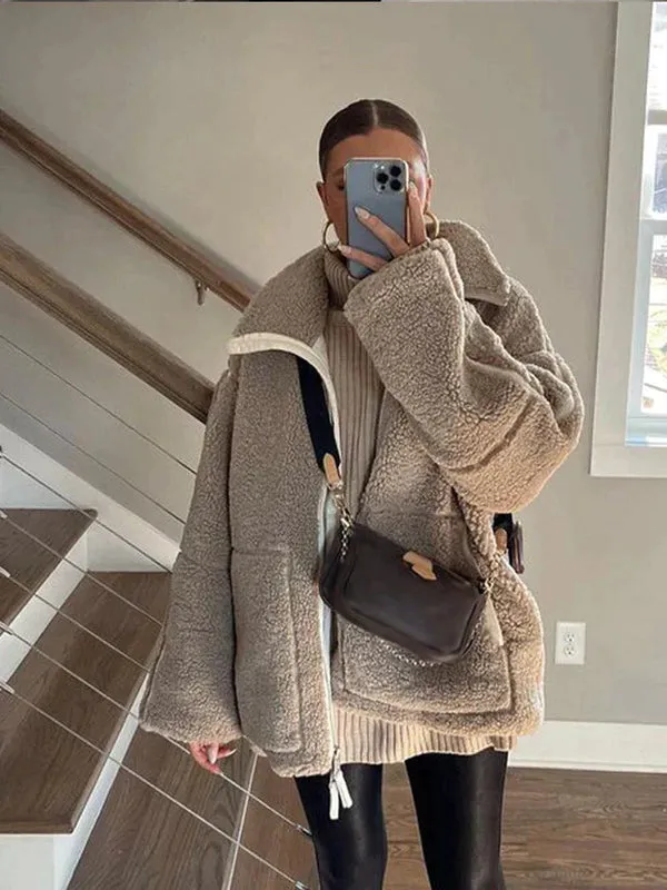 Daphne - Oversized Sherpa Fleece Jacket Ultra-Soft and Stylish for Cold Weather