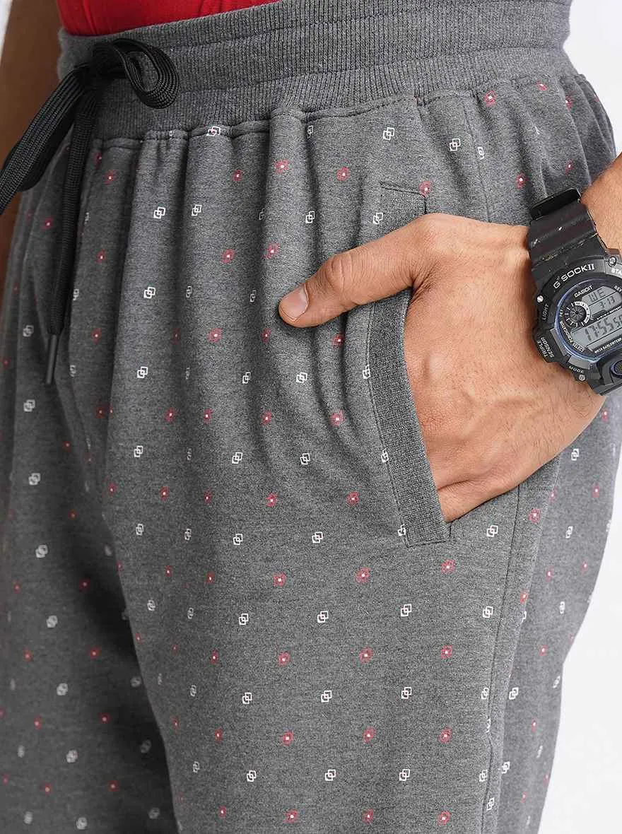 Dark Grey Printed Slim Fit Shorts | JadeBlue