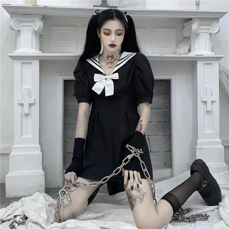 Dark sailor dress KF81538