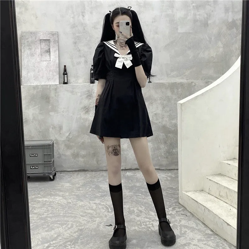 Dark sailor dress KF81538
