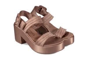 Decima Satin Midi Platform Bisque