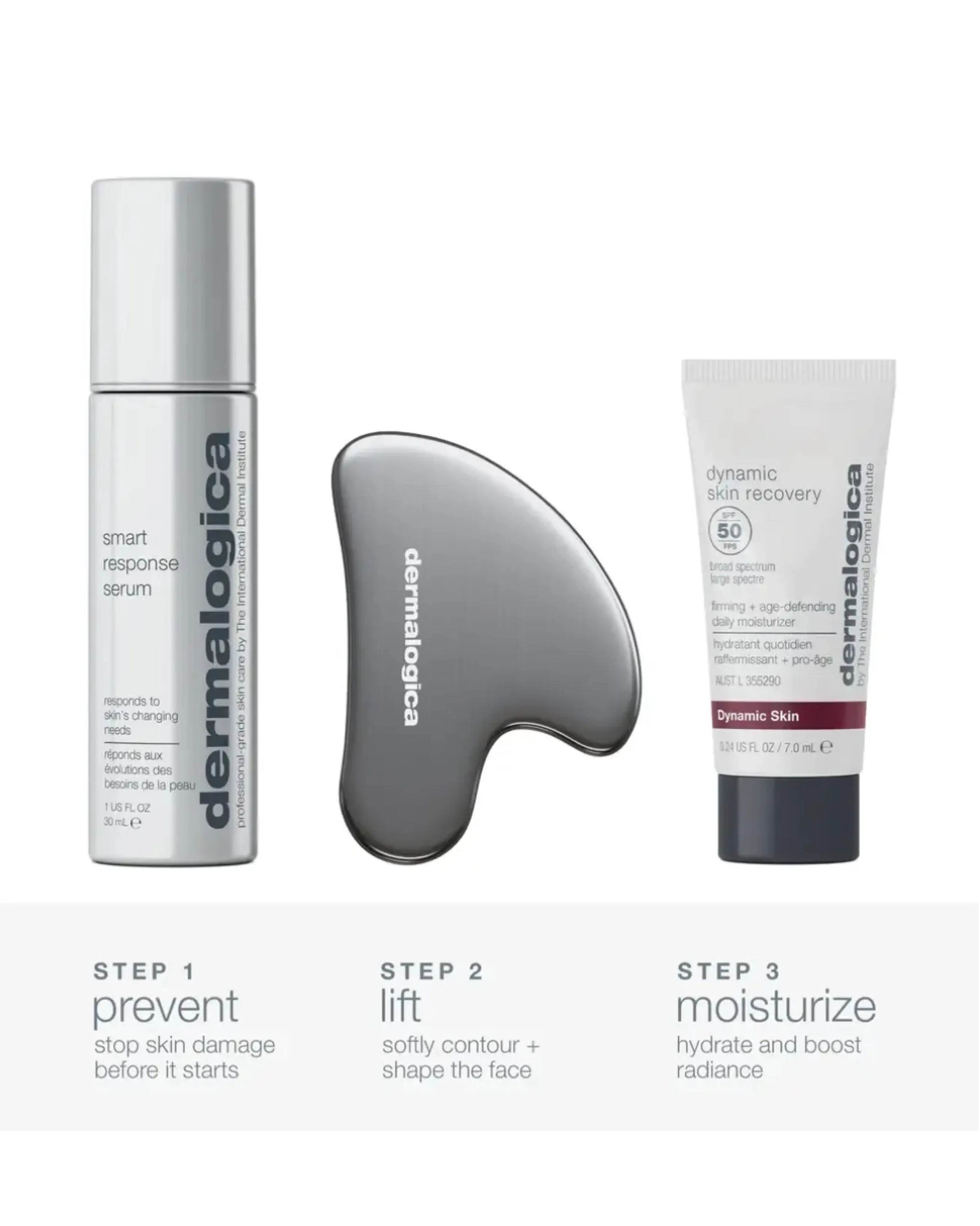 Dermalogica Smart Response Serum   free Dynamic Skin Recovery Spf 50   Gua Sha Stone