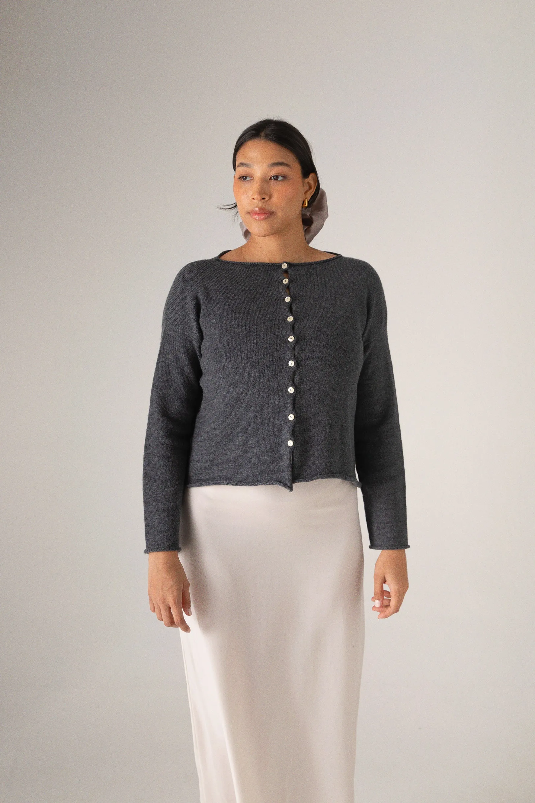 Doll's Reversible Cardigan - Shadow Grey