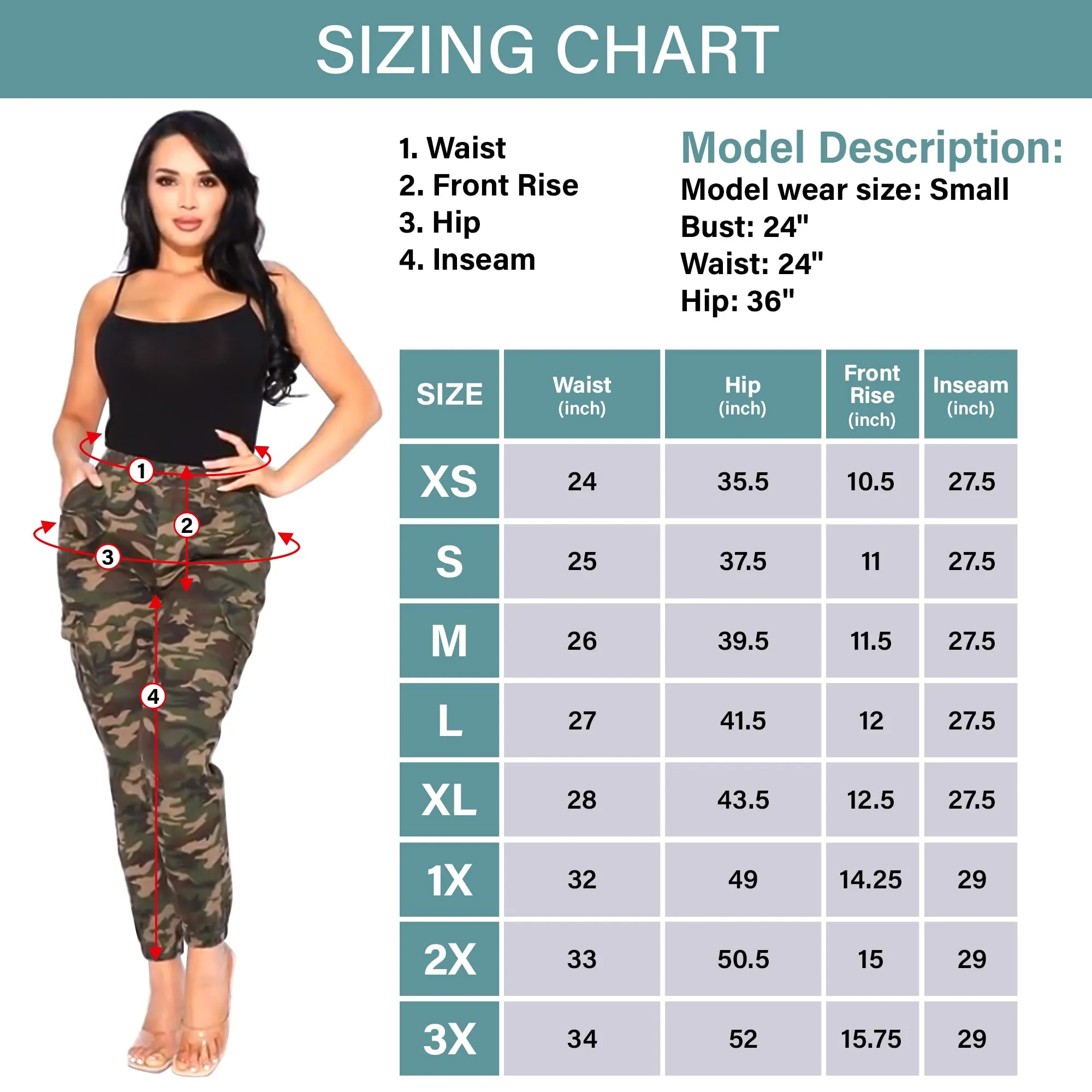 Double Denim January 5th Women's High Waist Cargo Jogger Pants Casual Elastic Waistband Tapered Sweatpants with 6 Pockets SCP-2049 Camo