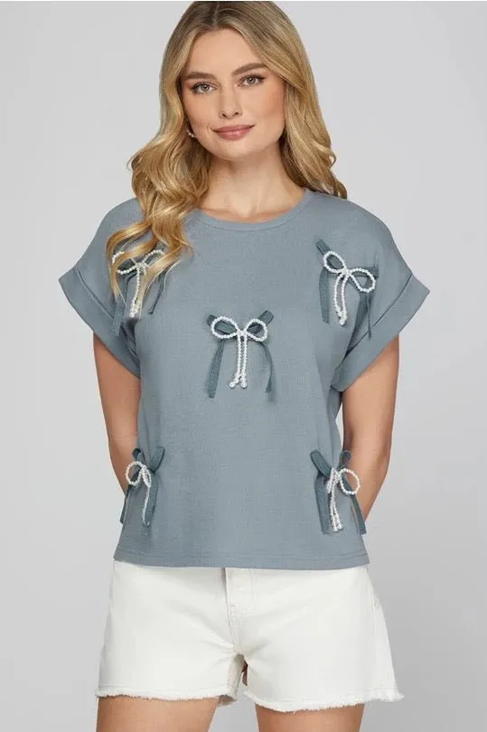 Dusty Blue Pearl Top